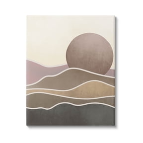 Boho Desert Sun Dunes Modern Landscape Graphic Art Gallery Wrapped Canvas Print Wall Art