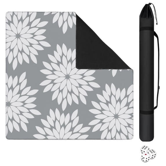Boho Design Extra Large Rubber Game Pad 31.5x31.5 Inch Mahjong Table Mat with Anti-Slip Backing and Quiet Surface for Playing Tiles Cards and Entertainment