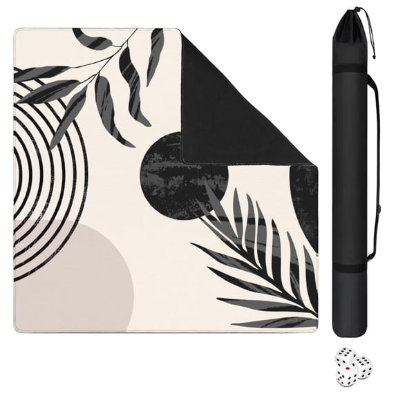 Boho Design Multi-Purpose Rubber Pad for Game Tables 31.5x31.5 Inch Large Mahjong Mat with Anti-Slip Grip and Quiet Surface for Tiles and Cards