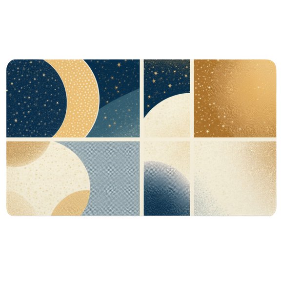 Boho Desk Mat,A set of four gold and blue backgrounds with stars,Extended Mouse Pad for Desk,Soft Mouse Pad,Teacher Mouse Pad,Boho Gifts