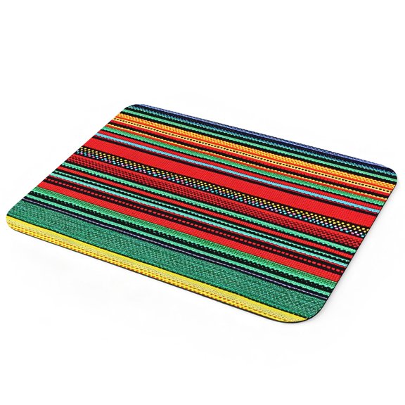 Boho Dish Drying Mat for Kitchen Counter, Bohemian Colorful Stripes Retro Abstract Rainbow Super Absorbent Draining Mat Rubber Backing Dish Rack Pad for Dishes, Coffee Bar, Sinks, 12"x16"