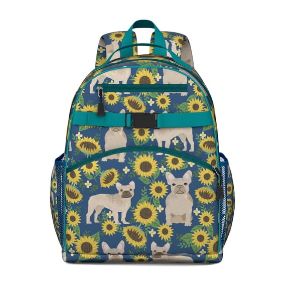 Boho Dog Aesthetic Backpack Minimalist Canine Design with Floral and Geometric Patterns for Students
