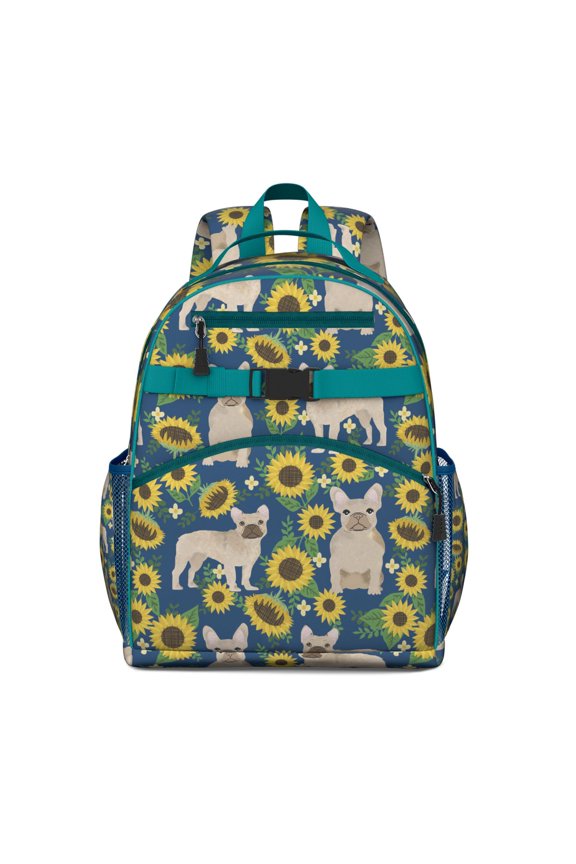 Boho Dog Aesthetic Backpack Minimalist Canine Design with Floral and Geometric Patterns for Students