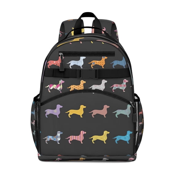 Boho Dog Aesthetic Backpack Minimalist Canine Design with Natural Elements for Students