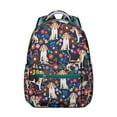 thumbnail image 1 of Boho Dog Aesthetic Backpack with Hand-Drawn Dog Graphics, Ethnic Patterns, and Floral Designs, Spacious and Trendy, 1 of 6