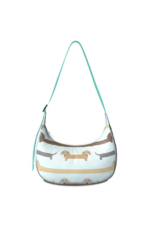 Boho Dog Aesthetic Crossbody Bag – Abstract Canine Art, Floral Elements, Adjustable Strap, Ideal for Pet Lovers