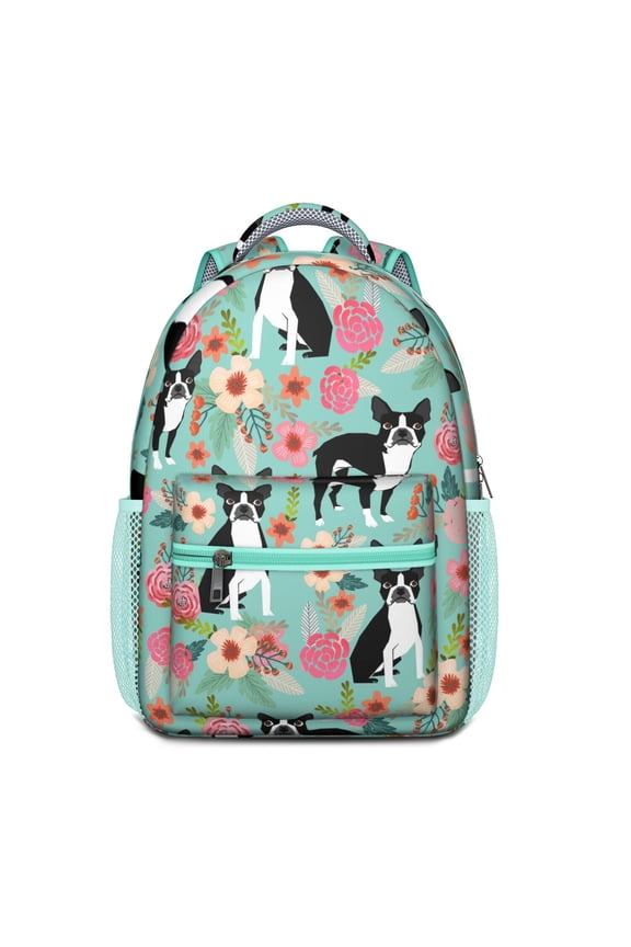 Boho Dog Design Backpack – Artistic Puppy Print Schoolbag for Dog Lovers