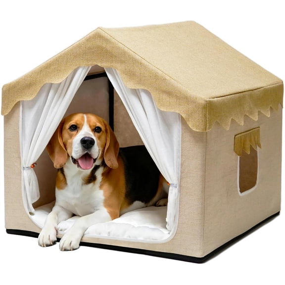Boho Dog House Indoor, Soft Cozy Dog Cave for Small & Medium Dogs