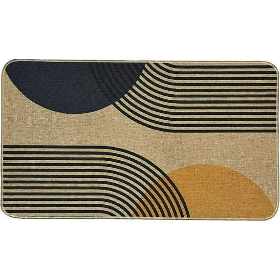 Boho Door Mat Indoor Entrance Welcome Outdoor Doormats Mud Room Entry Rug - Non-Slip Rubber Mat Low Profile Dirt Trapper - Bohemia Sun, 17x30 inch