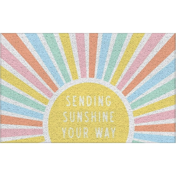 Boho Door Mats Outdoor - Boho Front Door Mat, Boho Welcome Mat, Boho Door Mat Doormat Outdoor Indoor Entrance, Indoor Door Mats for Entryway, 17x30, Sending Sunshine Your Way