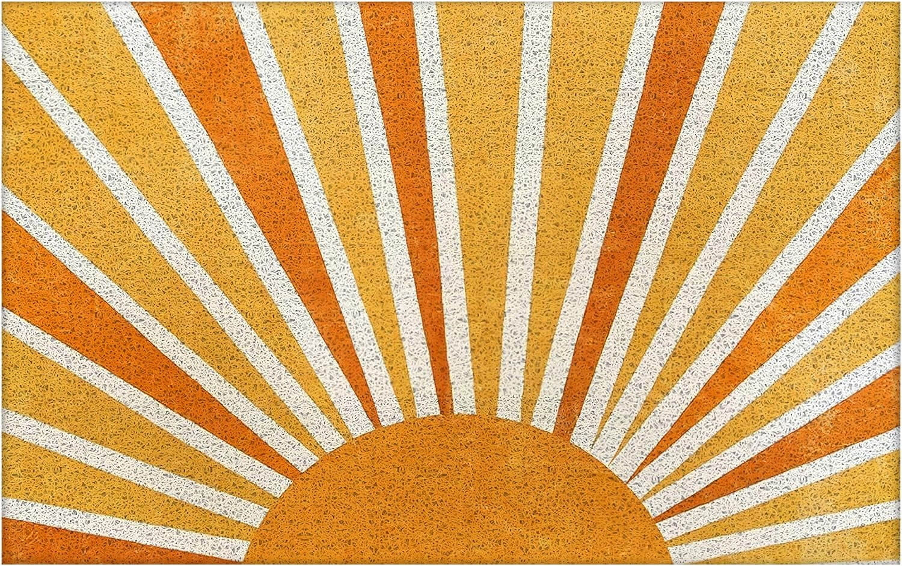 Boho Door Mats Outdoor - Retro Sun Front Door Mat, Boho Welcome Mat, Boho Door Mat Doormat Outdoor Indoor Entrance, Indoor Door Mats for Entryway, 17x30