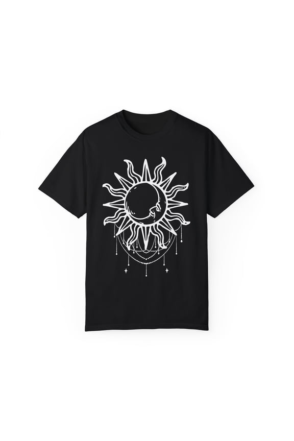 Boho Draping Sun And Moon Gypsy | Festival | Moon | Sun Unisex Garment-Dyed T-shirt