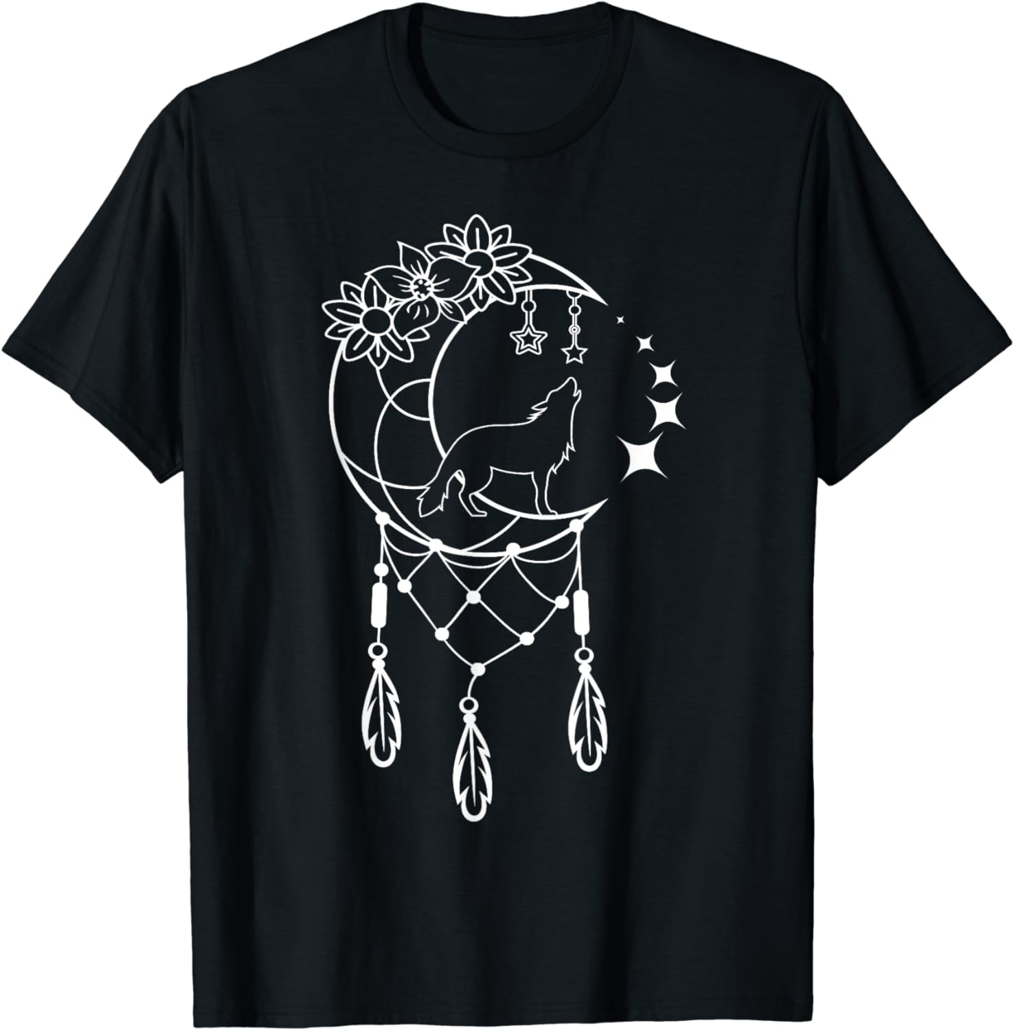Dream Catcher Moon & Stars Boho Graphic T-Shirt