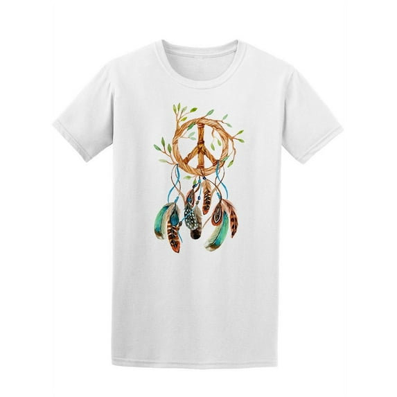 Boho Dreamcatcher Peace Sign T-Shirt Men -Image by Shutterstock, Male Large