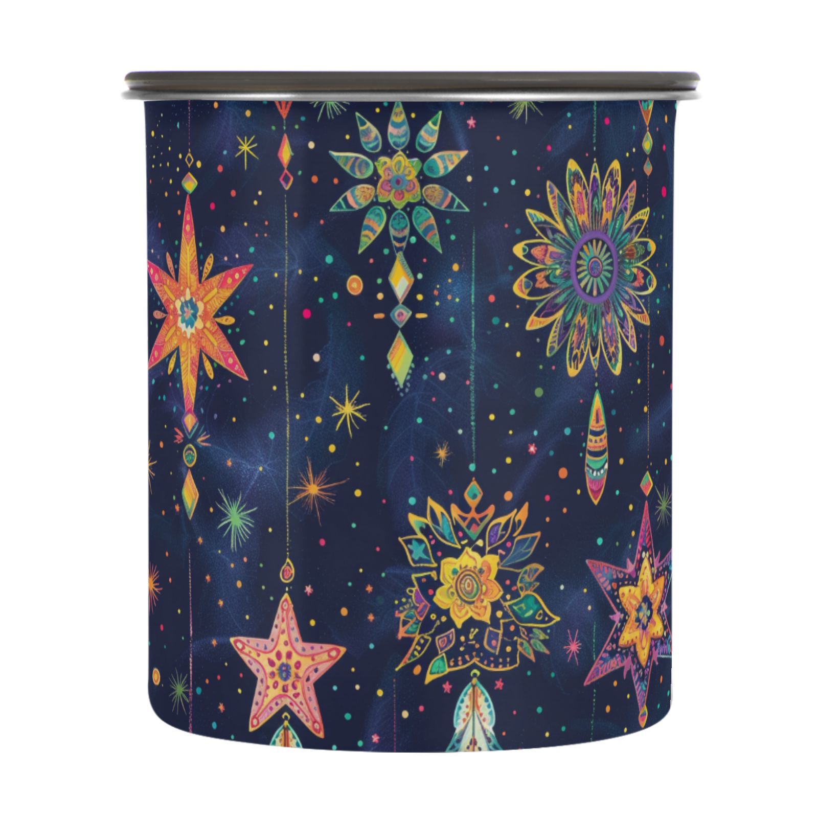 Boho Dreamcatcher Starry Sky Airtight Coffee Bean Canister 30oz Food Storage Containers with Lids For Gournd, Tea, Sugar, Flour, Rice, Cereal, Candy Cookie Jar