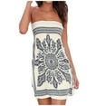 thumbnail image 1 of Boho Dress for Women, Tube Top Dresses for Women's Summer Sexy Floral Printed Strapless Bohemian Mini Dress Beach Cover Up, 1 of 6