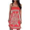 thumbnail image 1 of Boho Dress for Women, Women's Summer Strapless Dresses Tube Top Beach Mini Dress Floral Printed Boho Sleeveless Flowy Tank Sundresses, 1 of 5