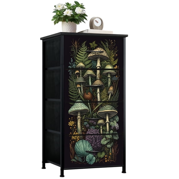 Gothic Dresser for Bedroom with 4 Storage Drawers Black Rabbit Winter ...