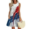thumbnail image 1 of Boho Dresses, American Flag Casual Tank Sundress With Pockets 4Th Of July Beach T-Shirts Round Neck Dresses Patriotic Shapewear For Women Wedding Dress 2025 Casual Dresses (XL, Blue) ZMTing, 1 of 5