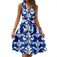thumbnail image 1 of Boho Dresses For Women 2025, Floral Casual V Neck Sleeveless Tunic Tank Dress Cocktail Wedding Guest Beach Vacation Sundress Mermaid Spring Dress Maxi 2025 Casual Dresses (XXL, Royal Blue) ZMTing, 1 of 5