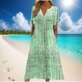 thumbnail image 1 of Zunfeo Boho Dresses for Women 2025 Floral Eyelet Summer Dress Elegant Wedding Guest Dress Mother's Day Gift Green 2XL, 1 of 4