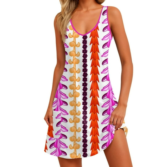 Boho Dresses for Women V Neck Sleeveless with Pockets Boho Casual Dresses for Women