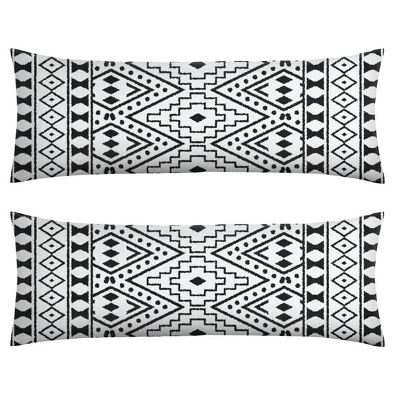 Boho Earthy Body Pillow Cover 20x54 - Natural Long Pillow Case with Zipper - Floral & Rustic Home Decor - Soft Full Body Support