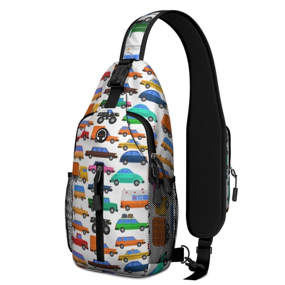 Boho Earthy Hippie Sling Backpack for Women Men – Durable polyester, Anti-theft back pocket, Reinforced stitching – Boho Ethnic Nordic Style Design for Travel, Hiking, Outdoor