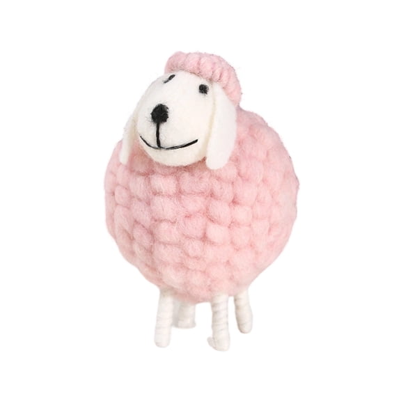 Boho Easter Sheep Ornament – Handmade Lint Lamb Figurine for Spring Decor, Cute Tabletop Accent for Home, Shelf, or Basket, Rustic Farmhouse Gift for Easter Celebrations