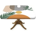 thumbnail image 1 of Boho Elastic Square Tablecloths, Arch Sun Beige Moon Fitted Table Cloth, Waterproof Wipeable Square Table Cover for Dining Kitchen Party Indoor Outdoor Patio Table 36x36 Inch, 1 of 6