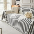 thumbnail image 1 of Boho Elegance Chenille Sofa Cover, Double-Sided Reversible Chenille Sofa Cover, Washable Blanket, Non Slip Fuzzy Pet Protective Mat Couch Covers for Large Dog (Style A Gray,70.87 * 118.11in), 1 of 11
