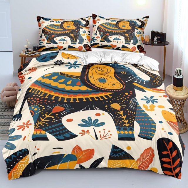 Boho Elephant Comforter Covern s Duvet Cover79x90 inchBed Sets Ethnical