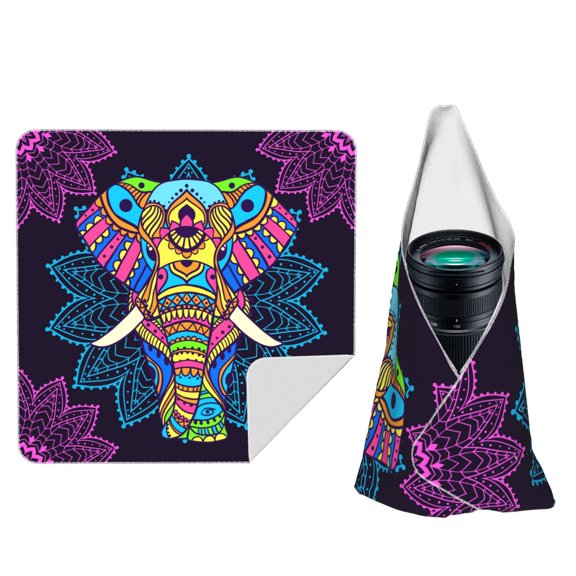Boho Elephant Floral Psychedelic Magic Self-Adhesive Camera Wrap, Anti-Scratch & Dust-Proof Protective Equipment Cloth 10x10