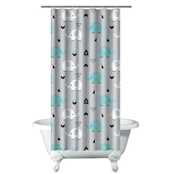 Boho Elephant Shower Curtain, Vintage Ethnic Print Waterproof Bathroom Drapes 36x72 Inch with Metal Grommets & 12 Hooks