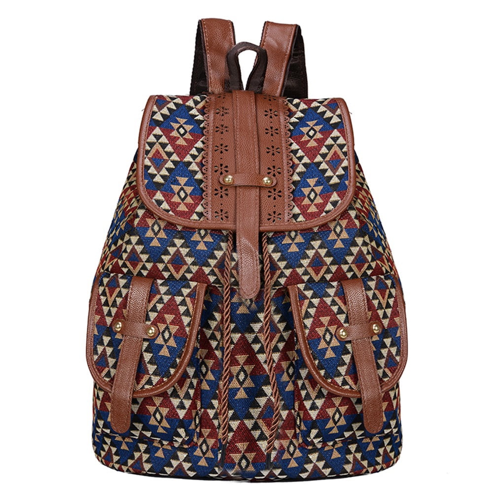 Ethnic Style Crossbody Bag Geometric Embroidery Bag Bohemian Nylon