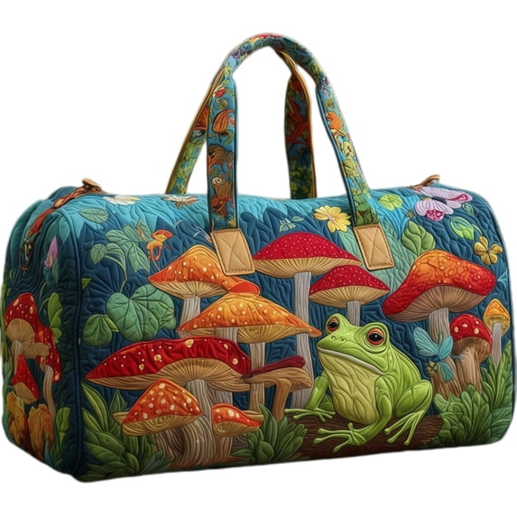 Boho Embroidered Travel Bag, Hand-Embroidered Weekend Duffle Bag with Adjustable Strap, Spacious Gym Tote for Short Trips Daily Commute