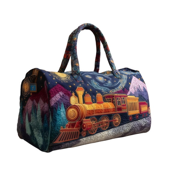 Boho Embroidered Travel Bag, Hand-Embroidered Weekend Duffle Bag with Adjustable Strap, Spacious Gym Tote for Short Trips Daily Commute