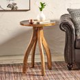 thumbnail image 1 of Boho End Table Mango Wood Accent Table for Living Room or Sofa Side 18" x 18" x 24.75", 1 of 11