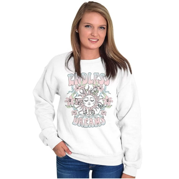 Boho Endless Dreams Celestial Sun Women Crewneck Sweatshirt Brisco Brands S