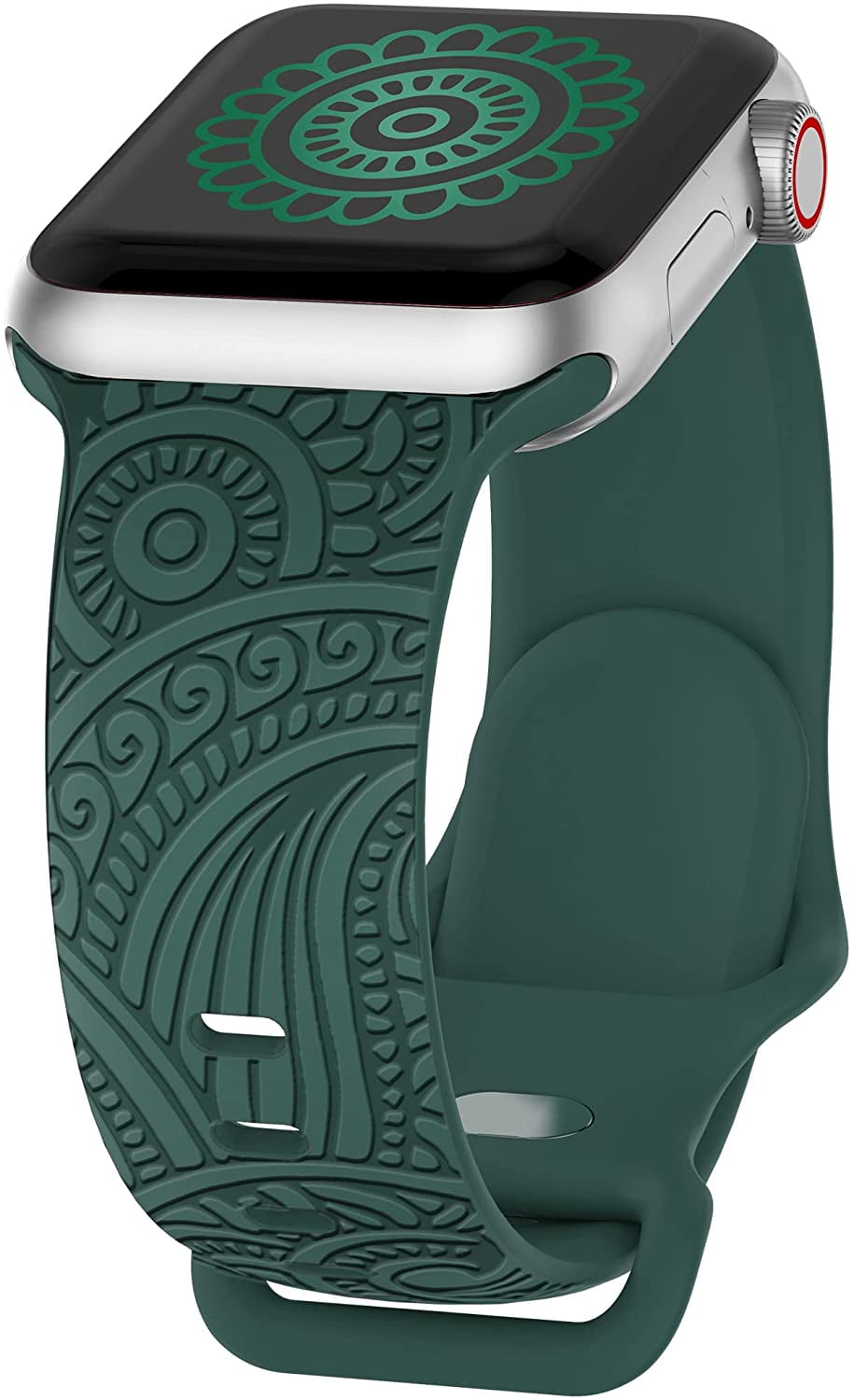Boho Engraved Band Compatible with Apple Watch Band 38mm 40mm 41mm Women Girl TOYOUTHS Floral Silicone Sport Straps for iWatch Series 8 7 6 5 4 3 2 1 SE Walmart
