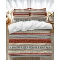 thumbnail image 1 of Boho Ethnic Bedding Duvet Cover Set Twin Size 4 Pieces Pastoral Style Lines Geometric Bedding Set with Zipper Closure, 1 Comforter Cover 68x86 Inches 1 Flat Sheet & 2 Pillow Cases, 1 of 7