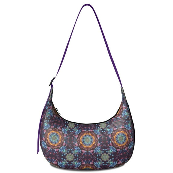 Boho Ethnic Crossbody Bag for Women Abstract Vintage Corduroy Shoulder Sling Purse Tribal Rustic Artistic Nordic Geometric Sketch Ink Folk Style Natural Look