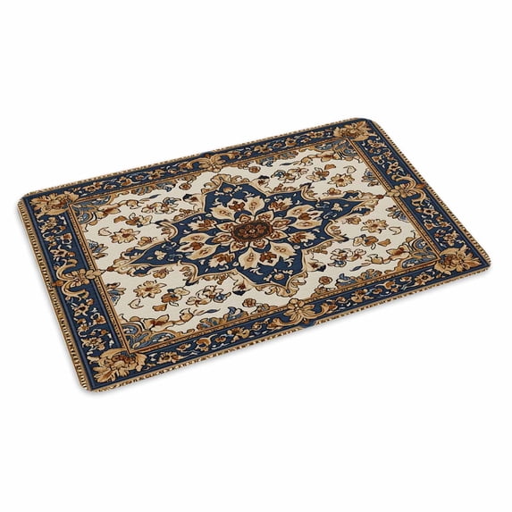 Boho Ethnic Doormat Outdoor Entrance 24"x36", Vintage Bohemian Traditional Floral Classic Absorb Moisture Dirt Door Mats, Non-Slip Rubber Backing Floor Mats Indoor, Low-Profile Front Door Rugs