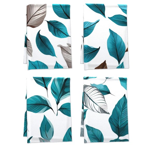 Boho Ethnic Durable Bath TowelTowel Set Plants Vector Design Breathable Fall Bathroom Decor Leaf Vibrant Comfortable Kitchen Towel for Outdoor Table Washroom Car Deco 16x24 Inch Set Of 4