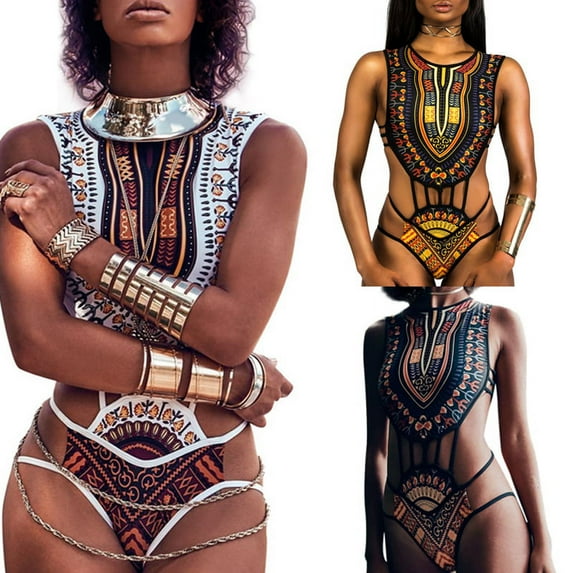 Boho Ethnic Floral Push-up Padded Bikini Set Indian Cover Up Swimsuit Swimwear