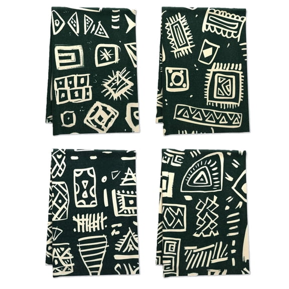 Boho Ethnic Hand Towels 16x24 Inches Set Of 4 Aztec Symbols Minimalistic Breathable Fall Kitchen Decor Line Art Symmetrical Sophistication Comfortable Dish Cloth and Towel Sets for Car Window Outdoor