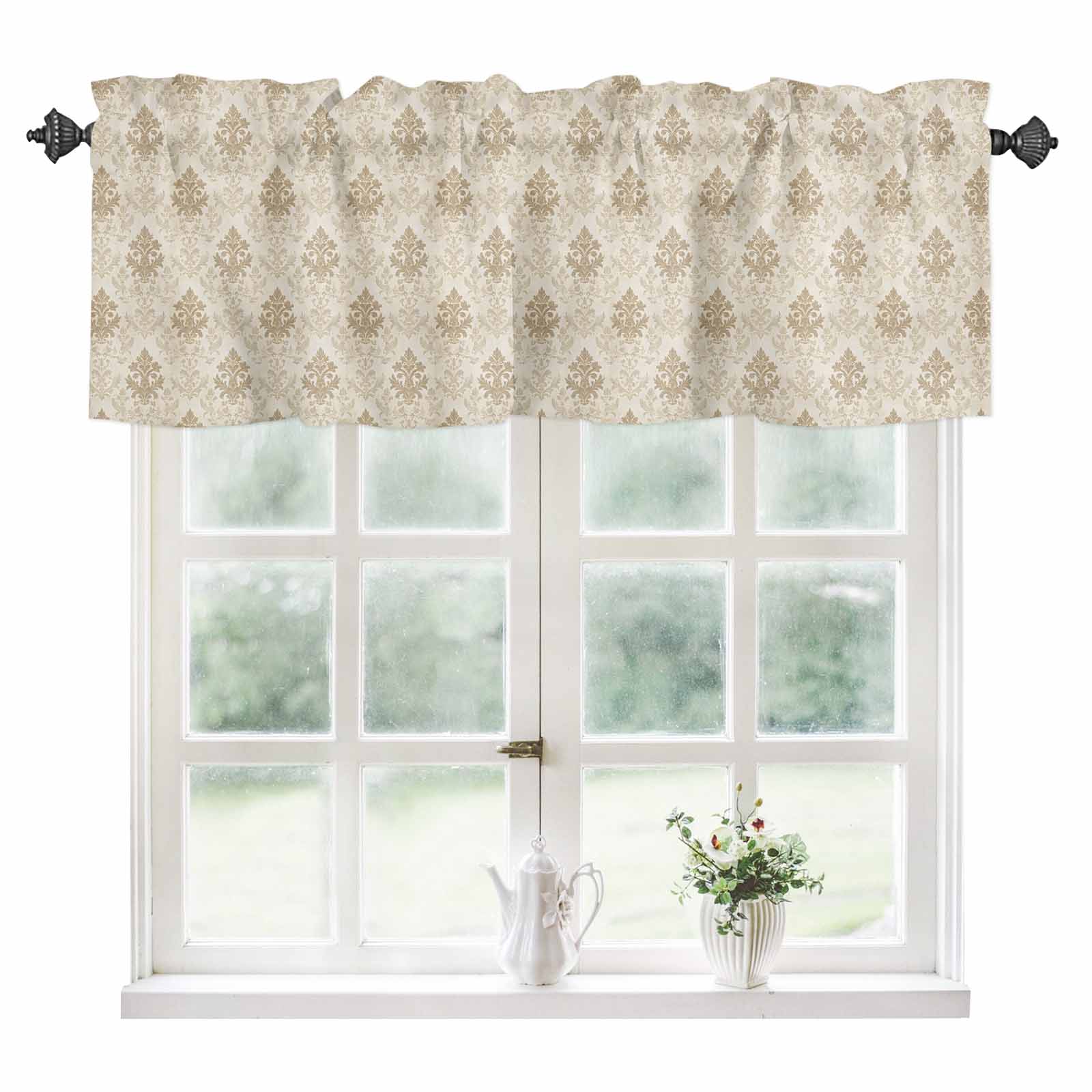 Boho Ethnic Kitchen Valances for Windows 60x18 Inch Kitchen Curtains ...