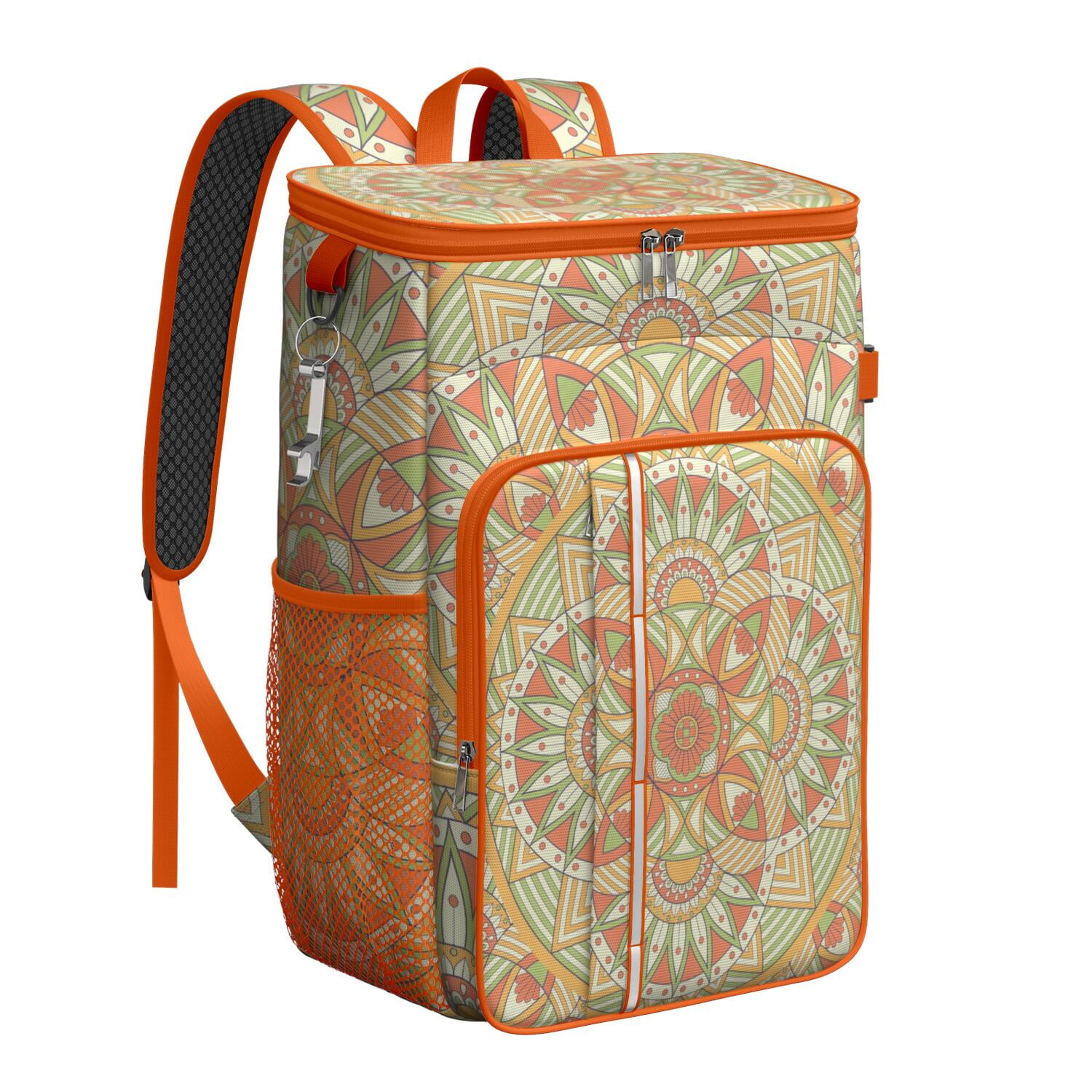 Boho Ethnic Mandala Insulated Backpack Cooler, Leakproof Geometric ...