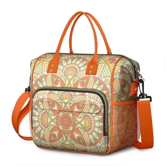 Boho Ethnic Mandala Waterproof Cooler Bag - Versatile for Work, School & Outdoor Adventures