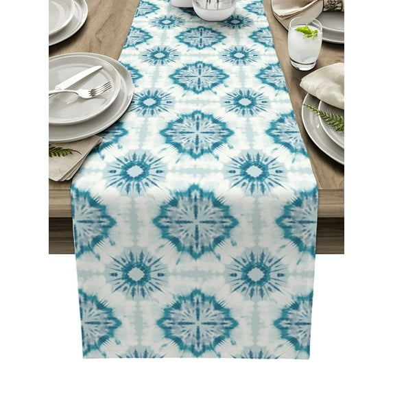 Boho Ethnic Pattern Maple Leaf Party Festival Table Runner Kitchen Table Flag Tablecloth Holiday Printed Table Cover